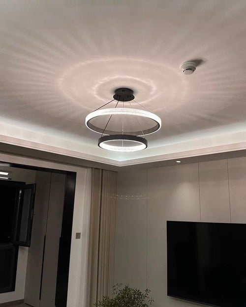 WOW Tiered Circular Led Brass Chandelier-wow2347