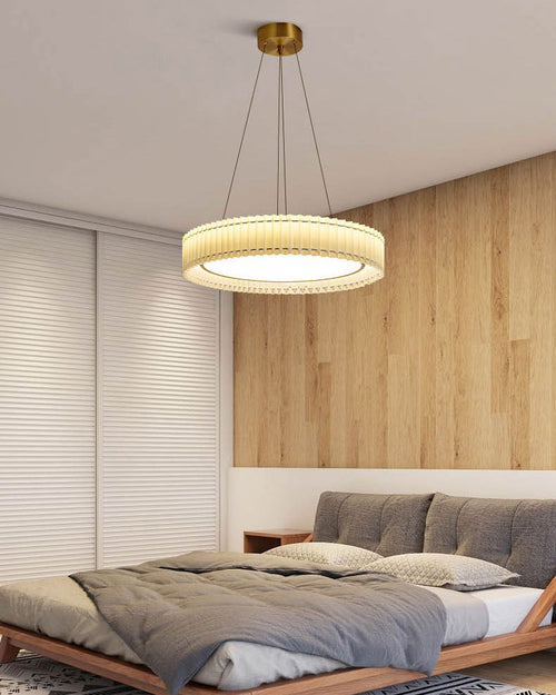 WOW Round Pleated Fabric Pendant Light-wow2050