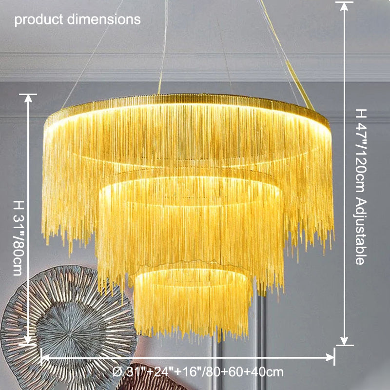 WOW Tiered Fringe Chandelier-wow2062c