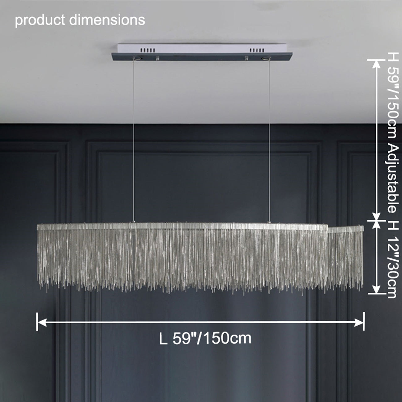 WOW Fringe Linear Chandelier-wow2062b