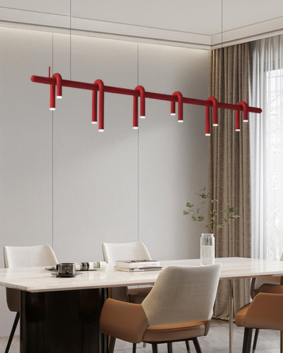 WOW U-tubes Red Round Chandelier-WOW2157
