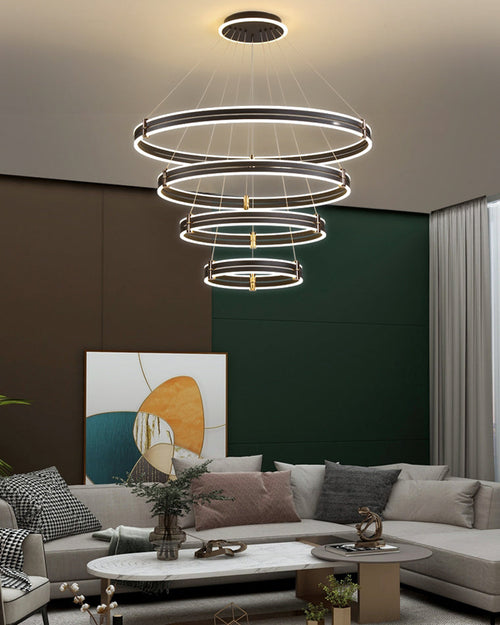 WOW Tiered Black Rings Chandelier-wow2172