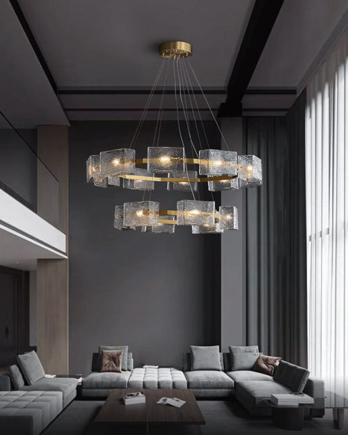 WOW Textured Glass Round Chandelier-WOW2174