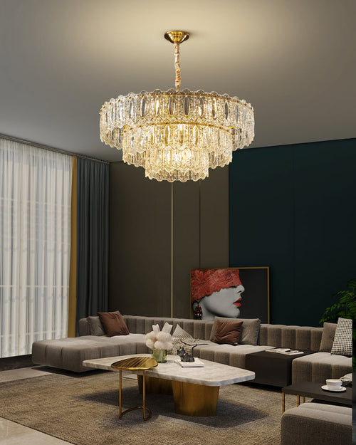 WOW Textured Glass Tiered Chandelier-WOW2177