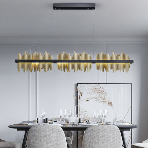WOW Iceberg Black and Gold Linear Chandelier-WOW2184