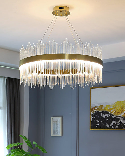 WOW Glass Rods Round Chandelier-WOW2186