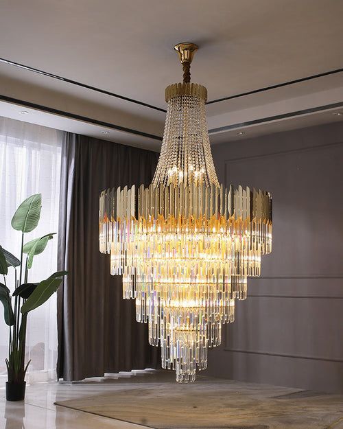 WOW Tiered Gold Crystal Chandelier-WOW2207