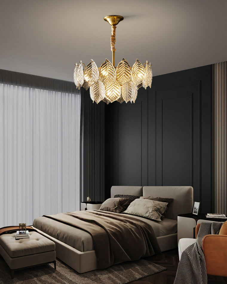 WOW Tiered Glass Leaf Chandelier-wow2209