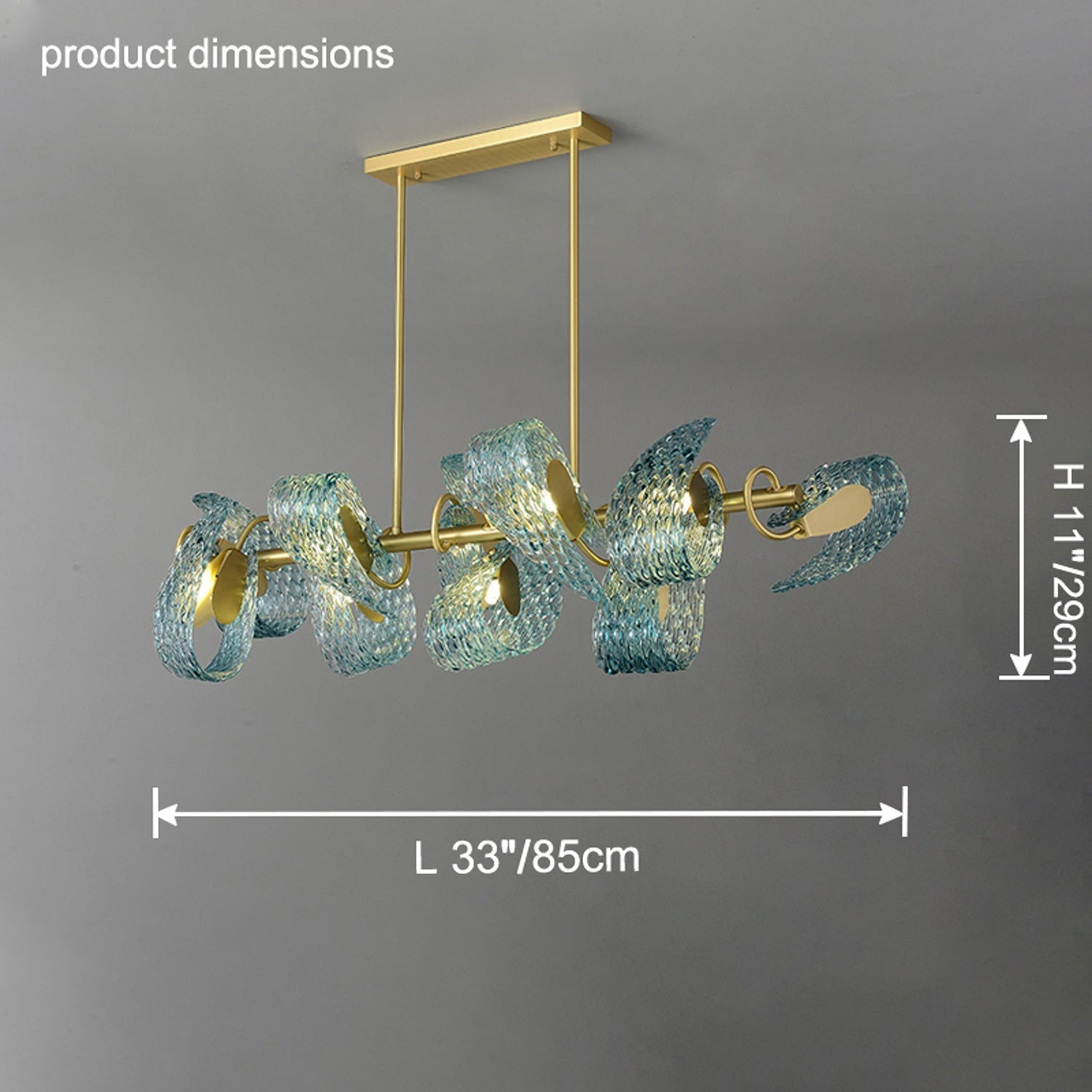 WOW Peacock Art Glass Linear Chandelier-wow2213c