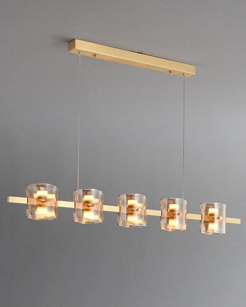 WOW Glass Brass Linear Chandelier-WOW2219A
