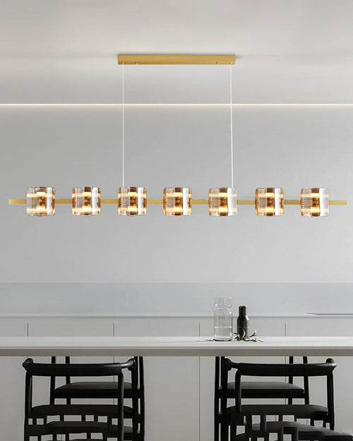 WOW Glass Brass Linear Chandelier-WOW2219A