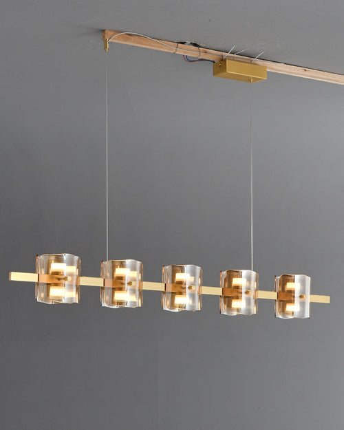 WOW Glass Brass Linear Chandelier-WOW2219B