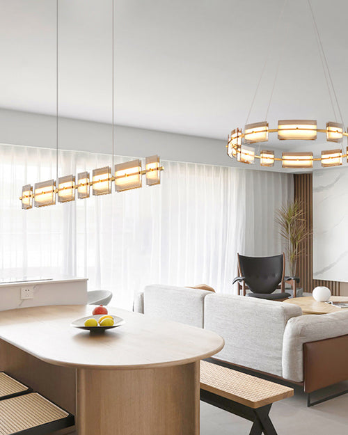 WOW Amber/Smoked Glass Linear Chandelier-wow2221