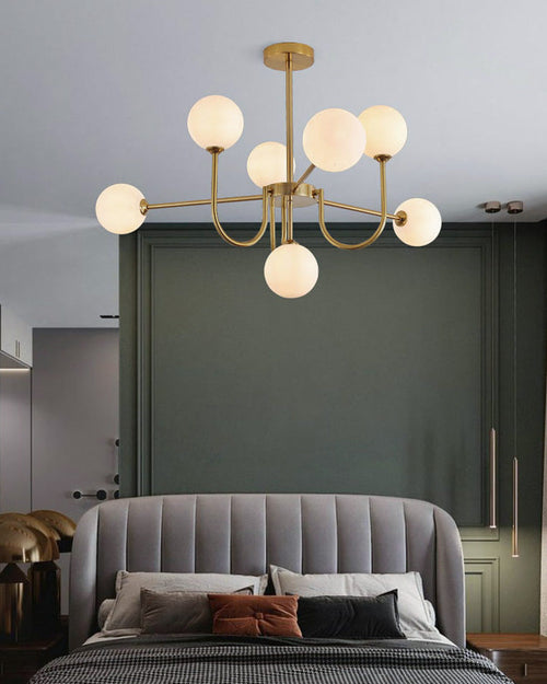 WOW Glass Globe Brass Arm Chandelier-wow2255