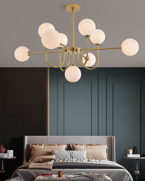 WOW Glass Globe Brass Arm Chandelier-wow2255
