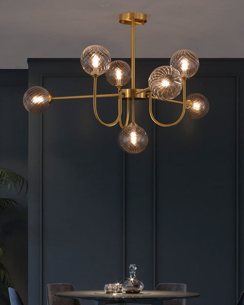 WOW Glass Globe Brass Arm Chandelier-wow2255