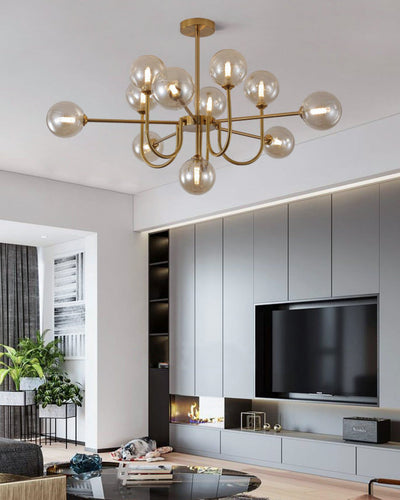 WOW Glass Globe Brass Arm Chandelier-wow2255