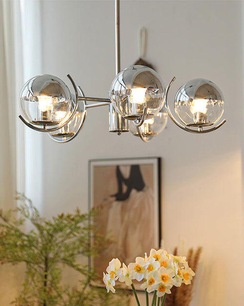 WOW 1920s Chrome Glass Chandelier-wow2306
