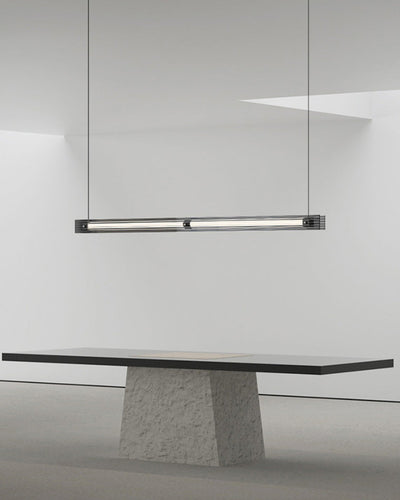 WOW Black Ribbed Glass Linear Pendant Light-wow2308
