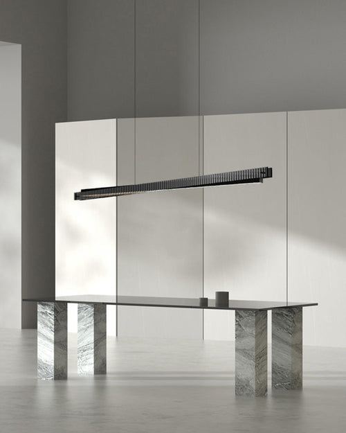WOW Black Fluted Glass Linear Pendant Light-Wow2310