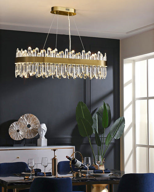 WOW Gold Long Oval Crystal Chandelier-wow2339b