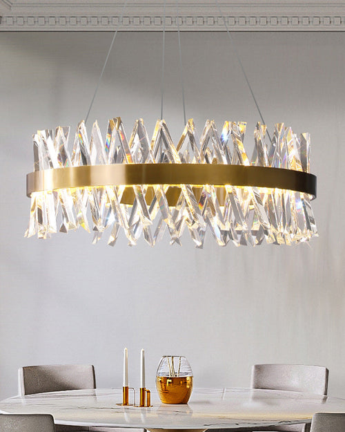 WOW Gold Crystal Prism Round Chandelier-wow2359