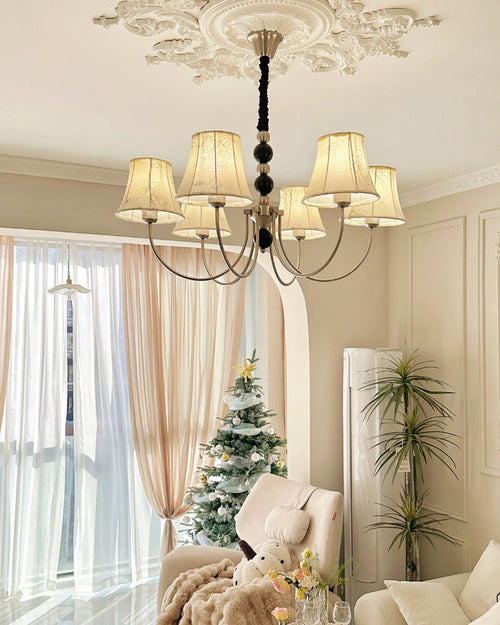 WOW Fabric Shaded Swoop Arm Chandelier-wow2369