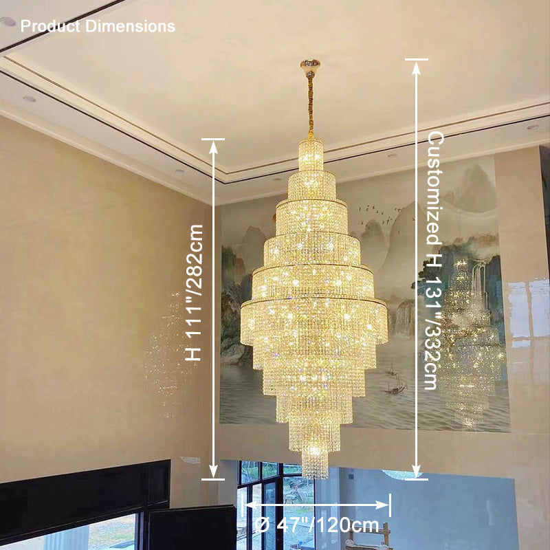 WOW Tiered Crystal Foyer Chandelier-wow2386