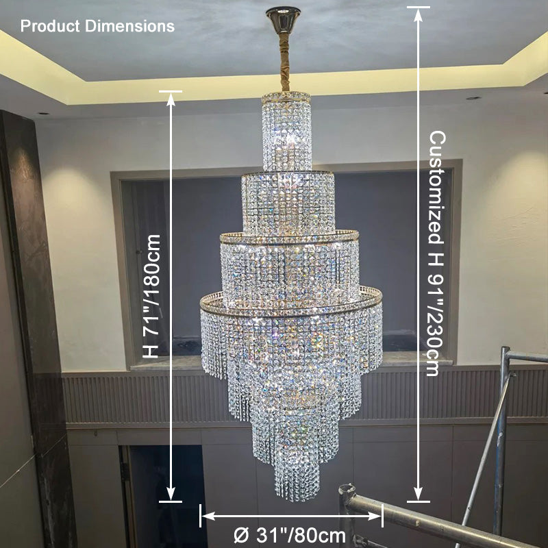 WOW Tiered Crystal Foyer Chandelier-wow2386