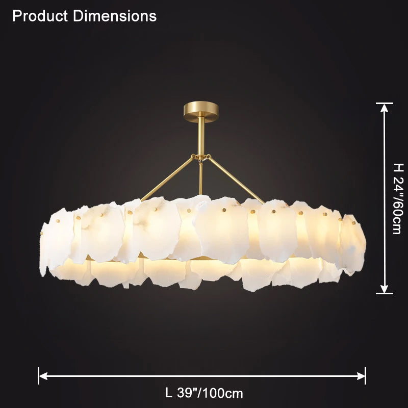 WOW Alabaster Round Chandelier-wow2392a