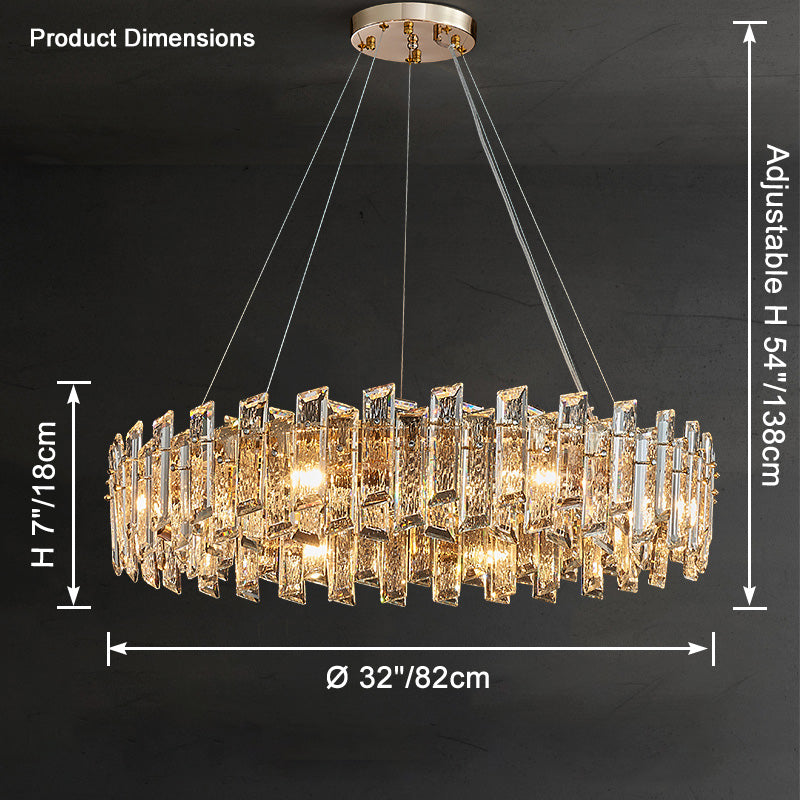 WOW Gold Crystal Round Chandelier-wow2397