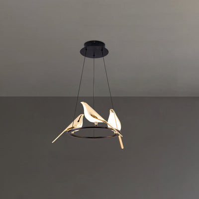 WOW Gold Bird Round Chandelier-wow2512d