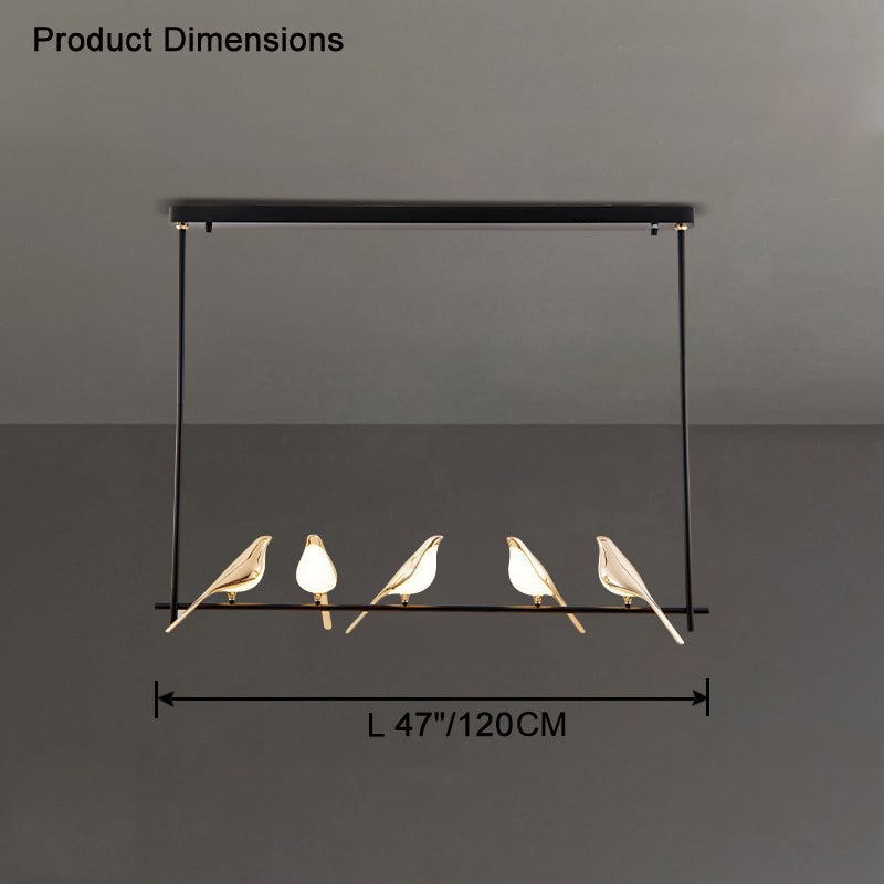 WOW Gold Bird Linear Chandelier-wow2512b