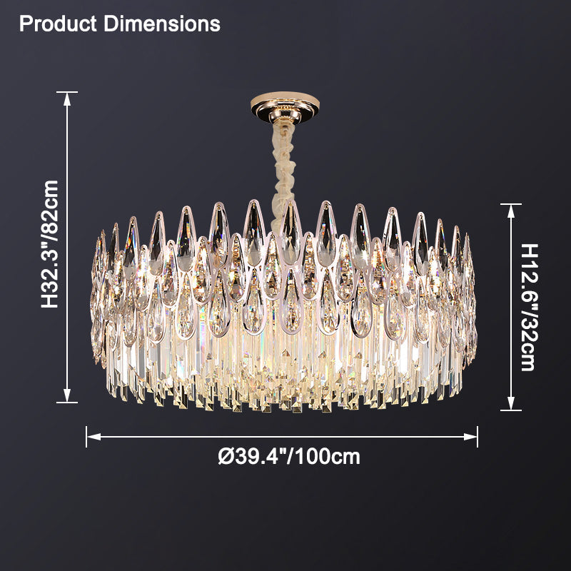 WOW Rose Gold Round Crystal Chandelier-wow2545