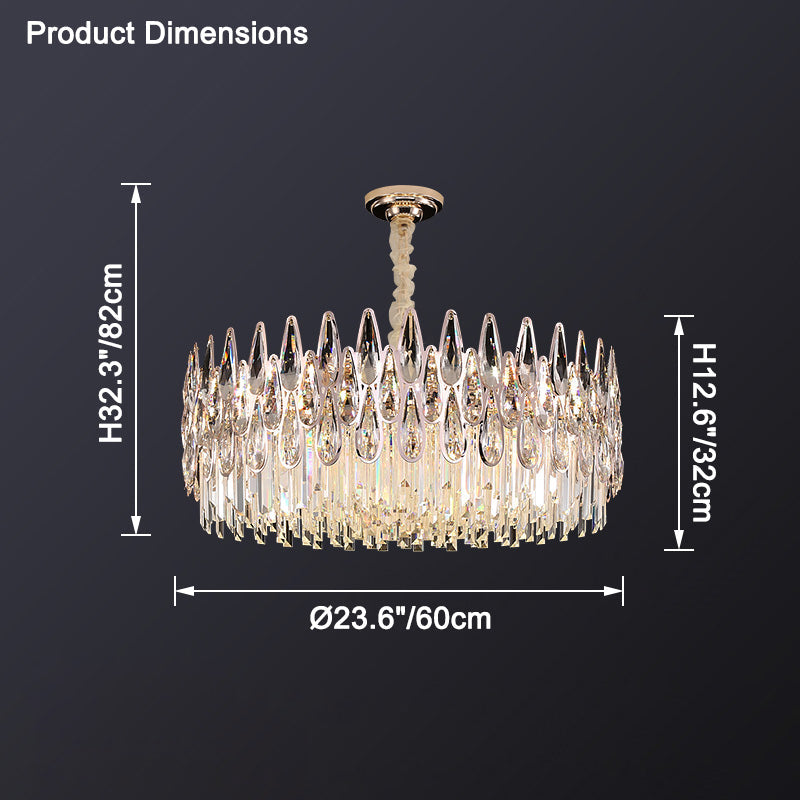 WOW Rose Gold Round Crystal Chandelier-wow2545