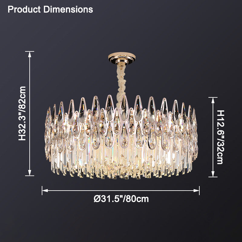 WOW Rose Gold Round Crystal Chandelier-wow2545