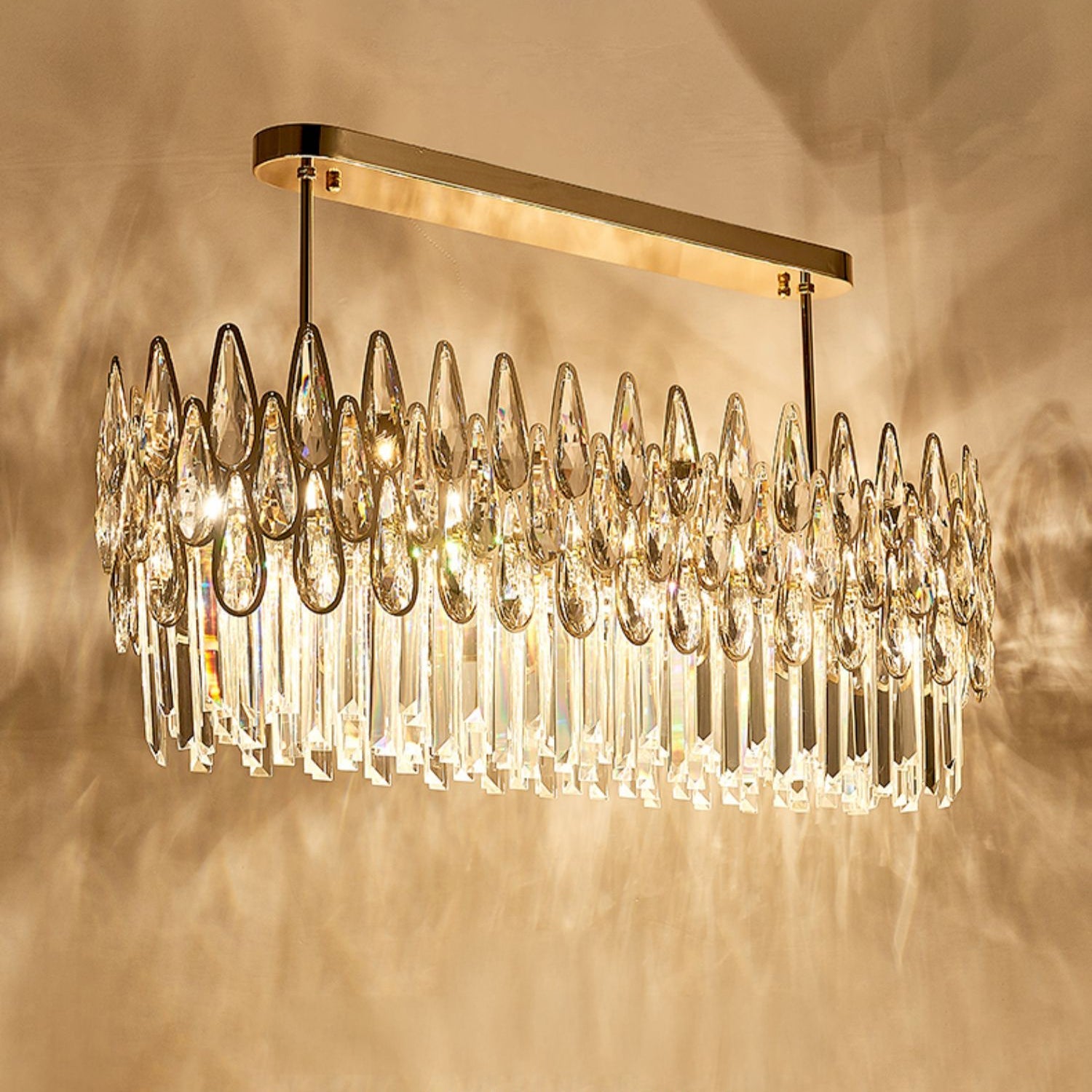 WOW Rose Gold Linear Crystal Chandelier-wow2546