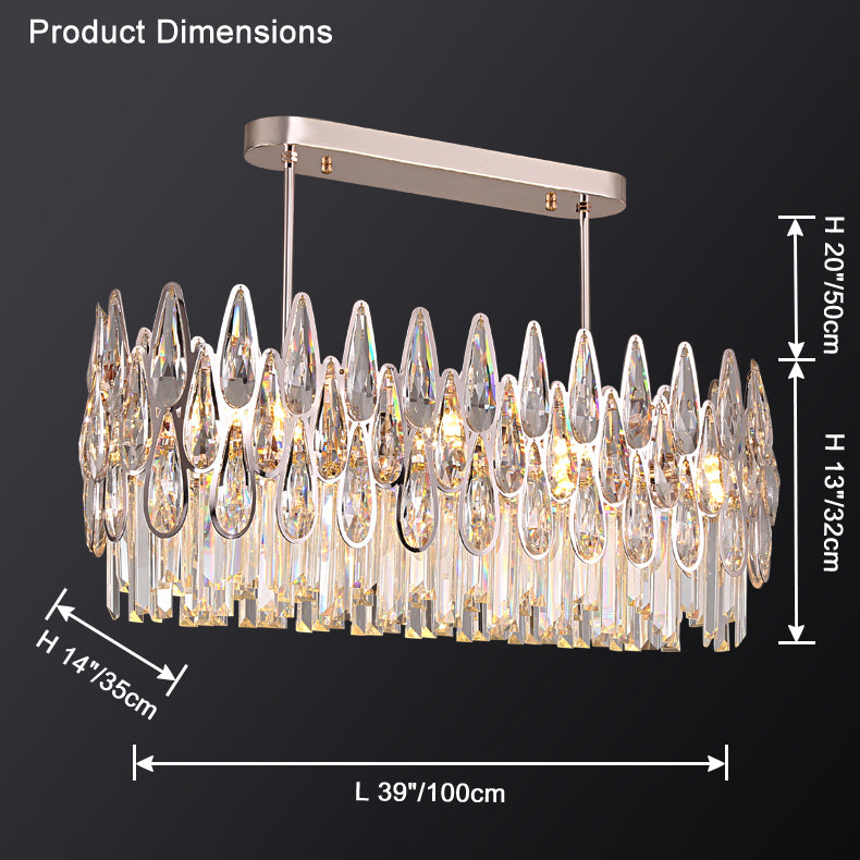 WOW Rose Gold Linear Crystal Chandelier-wow2546