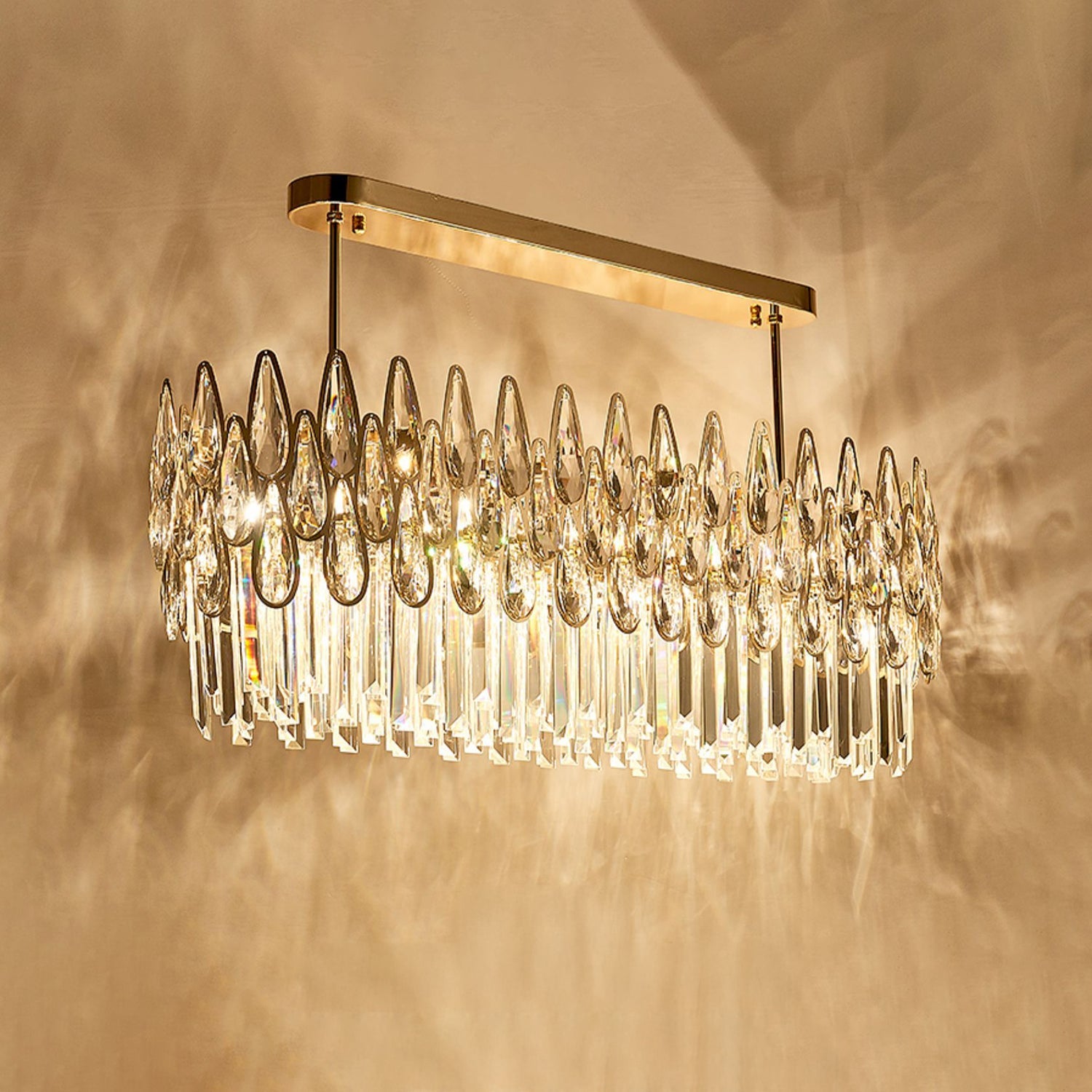 WOW Rose Gold Linear Crystal Chandelier-wow2546