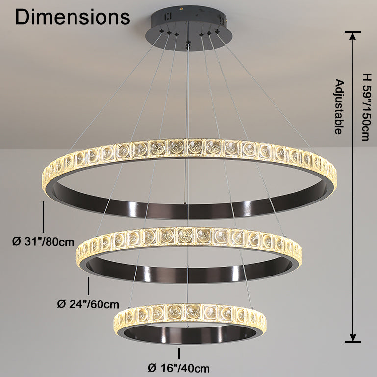 WOW Tiered Ring Led Crystal Chandelier-wow2549b