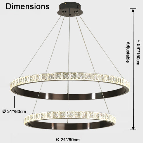 WOW Tiered Ring Led Crystal Chandelier-wow2549b