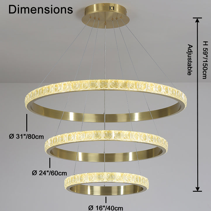 WOW Tiered Ring Led Crystal Chandelier-wow2549b