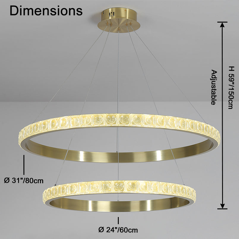 WOW Tiered Ring Led Crystal Chandelier-wow2549b