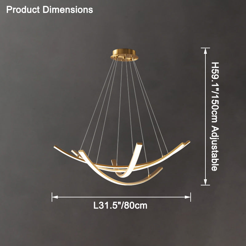 WOW Arc Led Brass Chandelier-wow2569