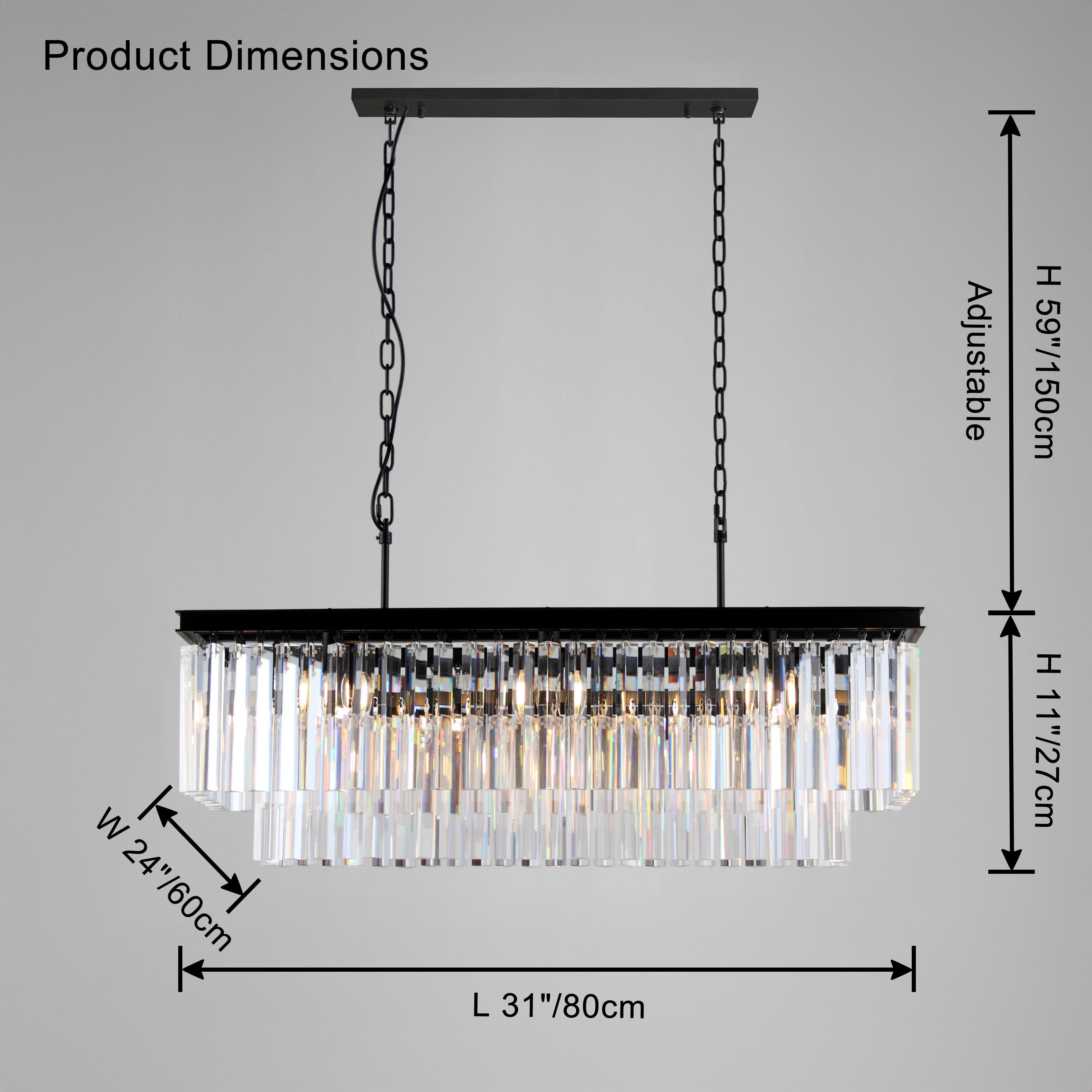 WOW Rectangular Crystal Chandelier-wow2589