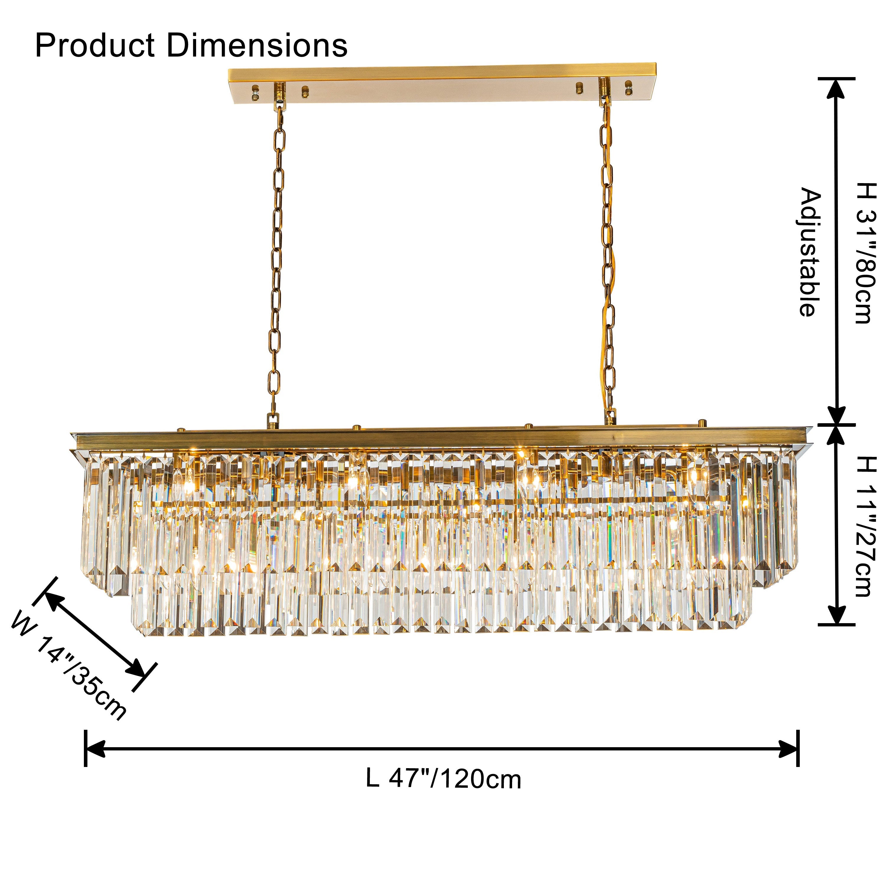 WOW Rectangular Crystal Chandelier-wow2589