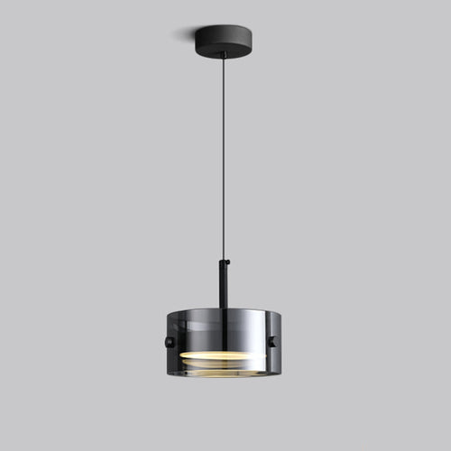 WOW Black Glass Drum Pendant Light-wow2592