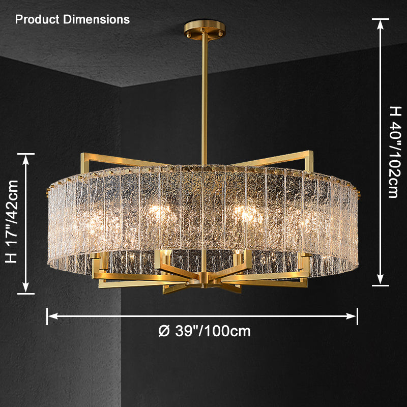 WOW Textured Glass Round Chandelier-wow2619
