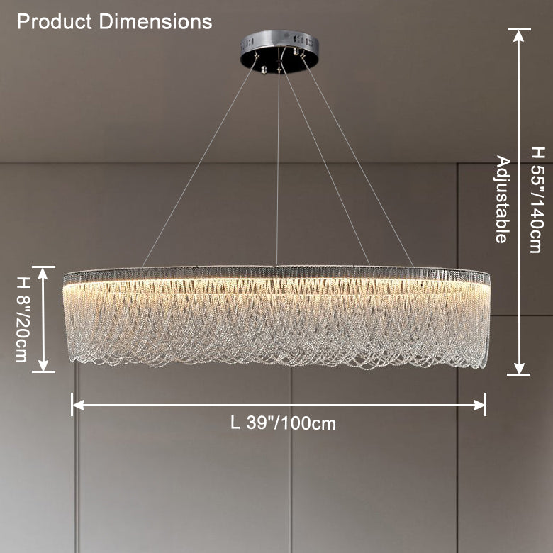 WOW Silver Fringe Round Chandelier-wow2643