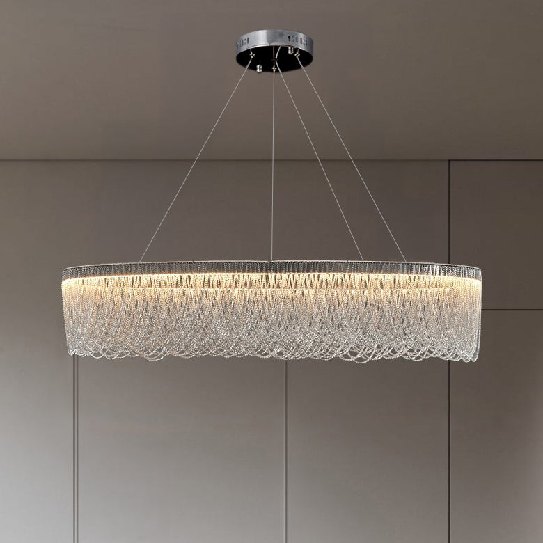 WOW Silver Fringe Round Chandelier-wow2643